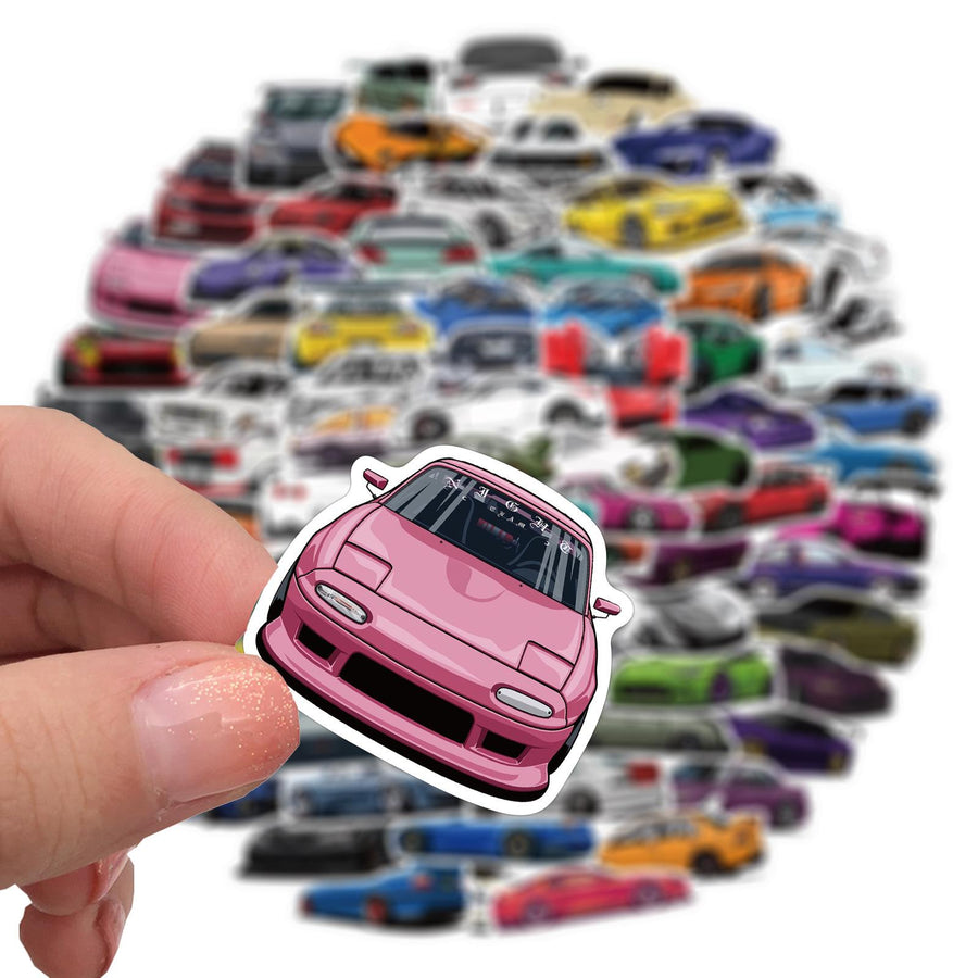 Sports Car Stickers, 50 or 100-Piece Waterproof Vinyl Decal - 3