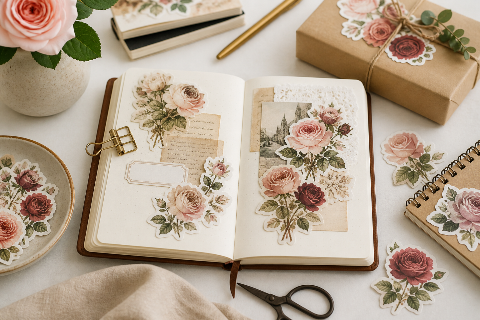 DIY Projects Featuring Vintage Rose Stickers