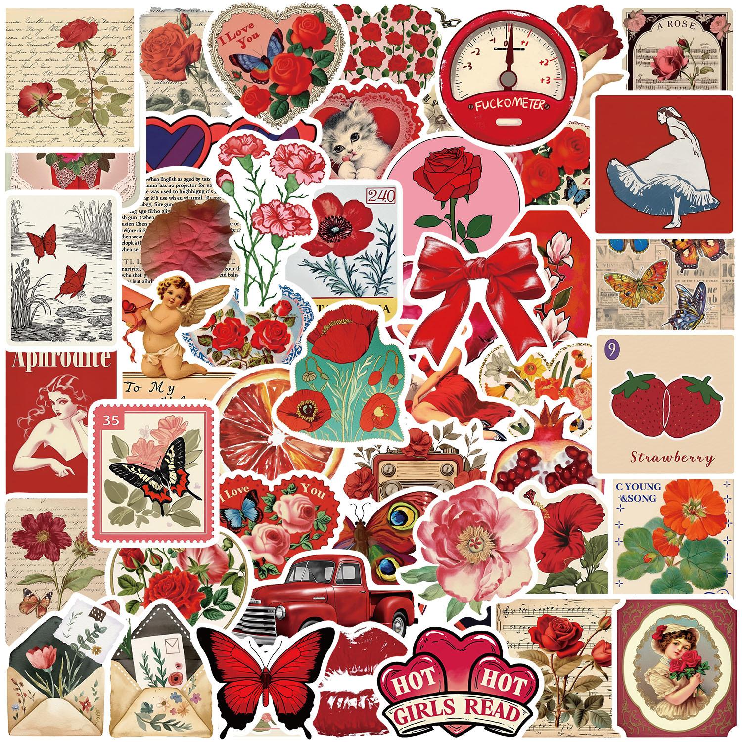 Vintage Romantic Y2K Stickers – 50 Pcs