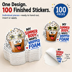 100 finished 2-inch custom stickers from one design