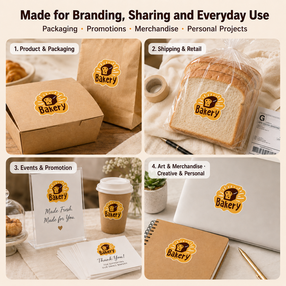 Custom matte vinyl sticker uses for packaging, retail, events, and personal projects
