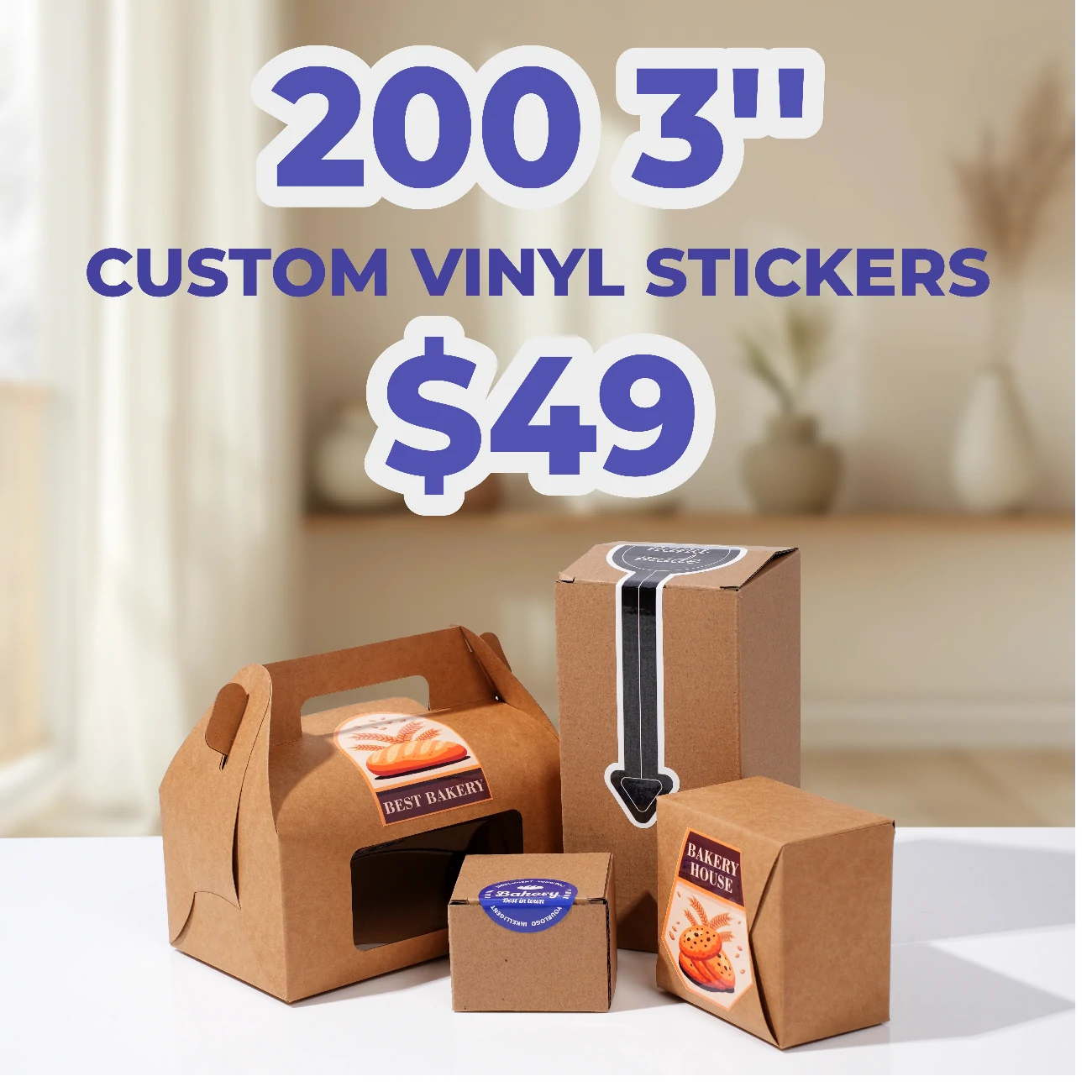 200 3" Matte Custom Vinyl Stickers