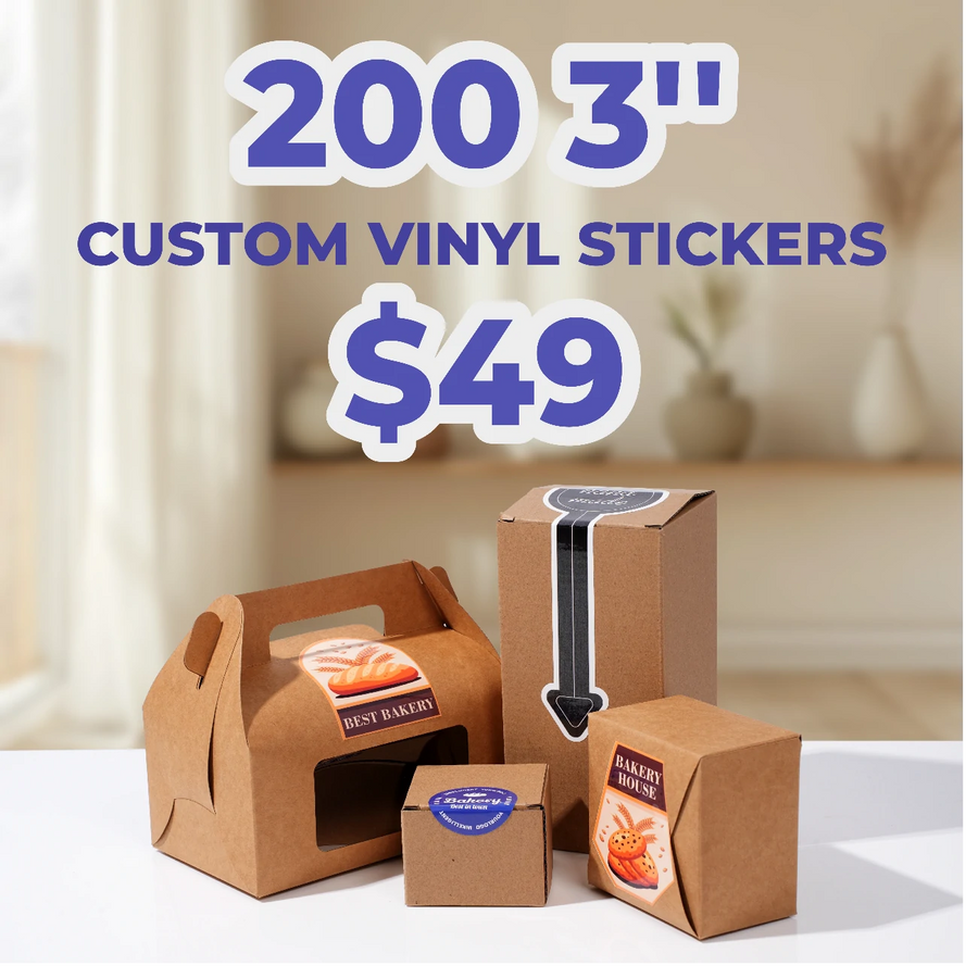 200 3" Matte Custom Vinyl Stickers