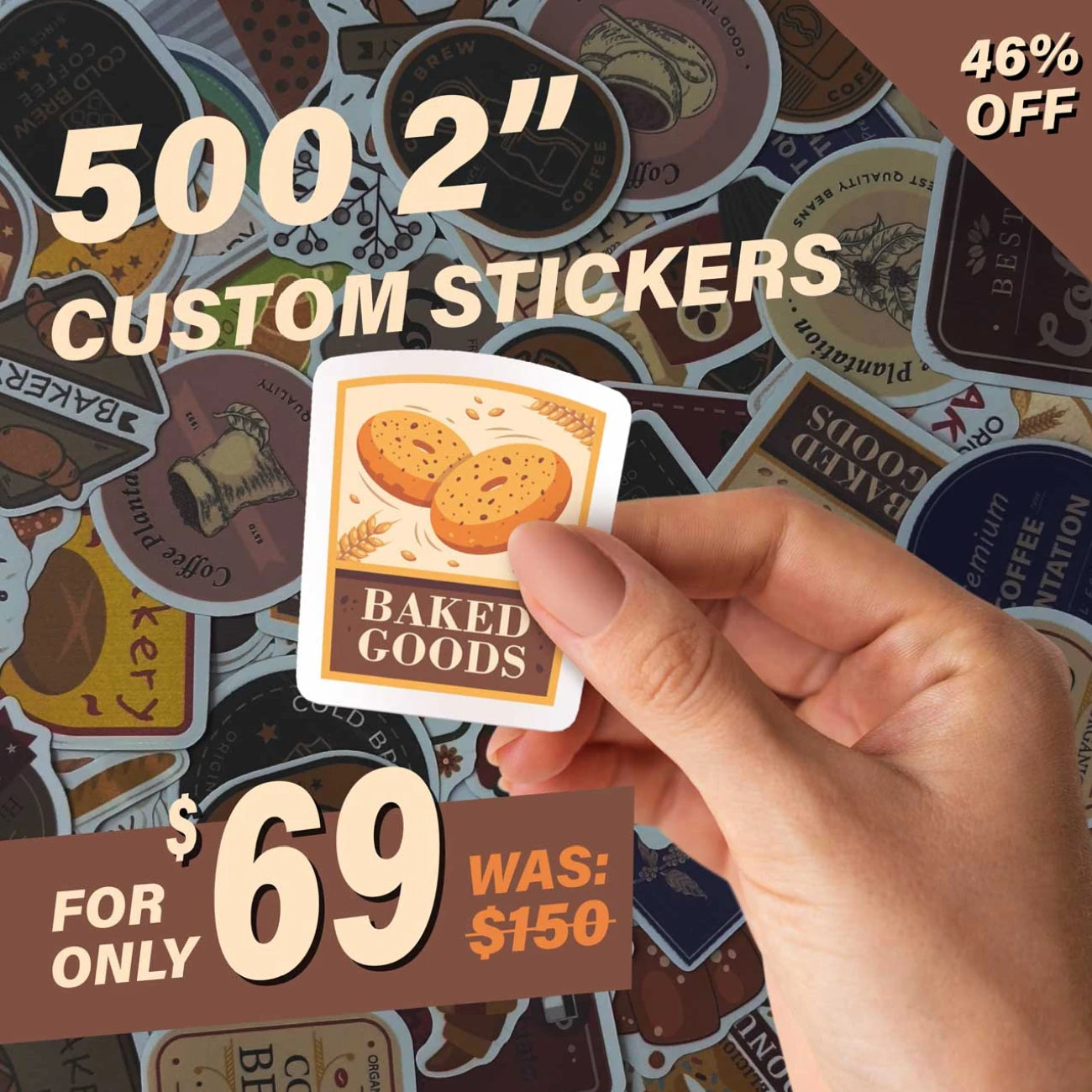 500 2" Gloss Custom Vinyl Stickers