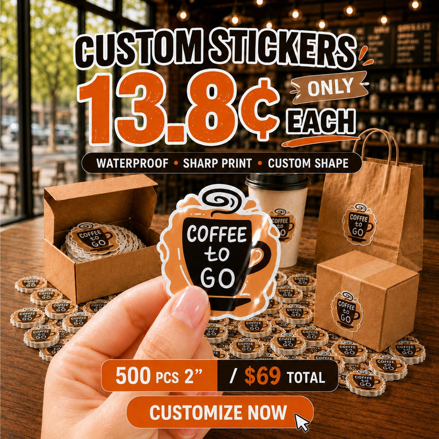 500 custom 2-inch gloss vinyl stickers for $69