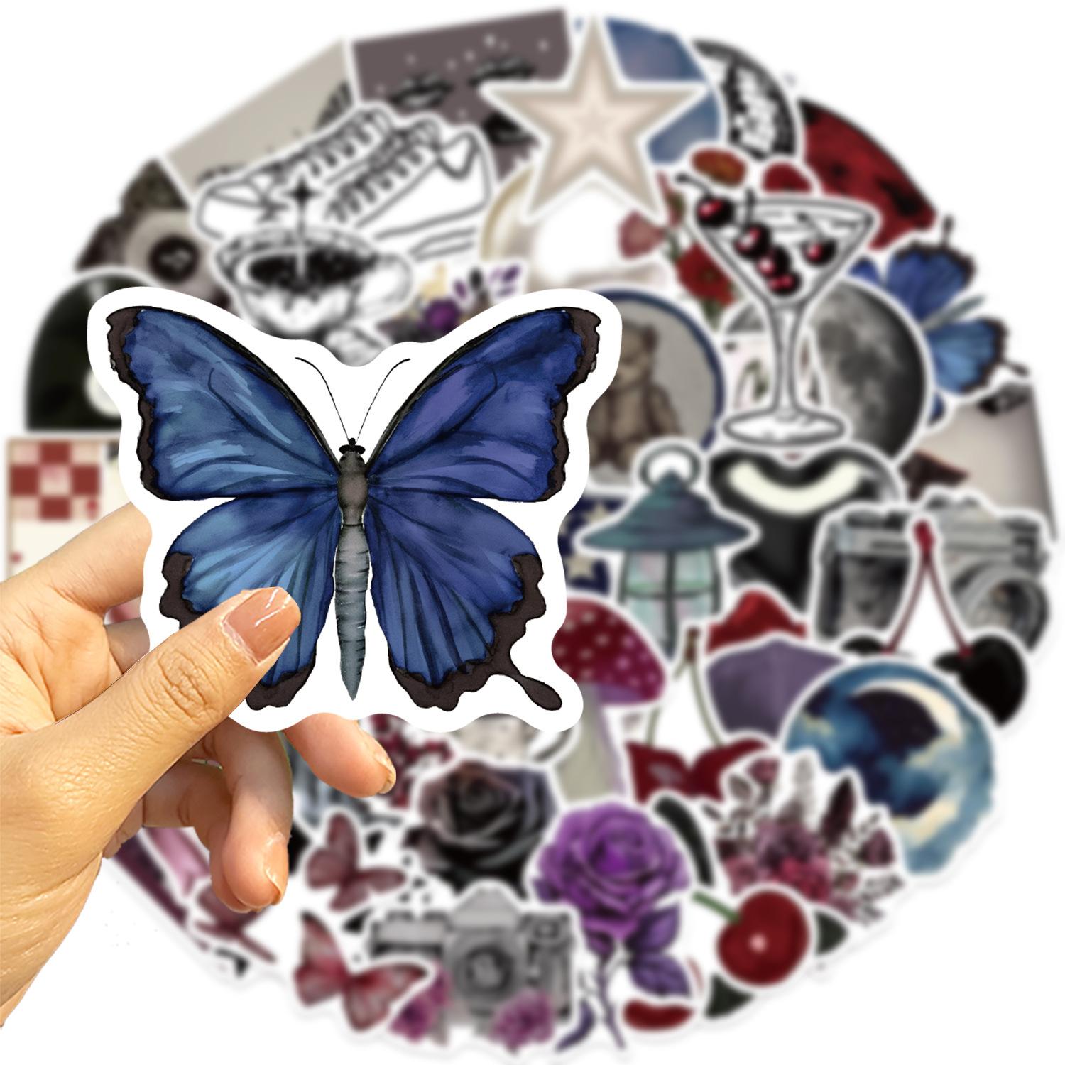 50-Piece Y2K Aesthetic Stickers, Waterproof Black and White  - 2