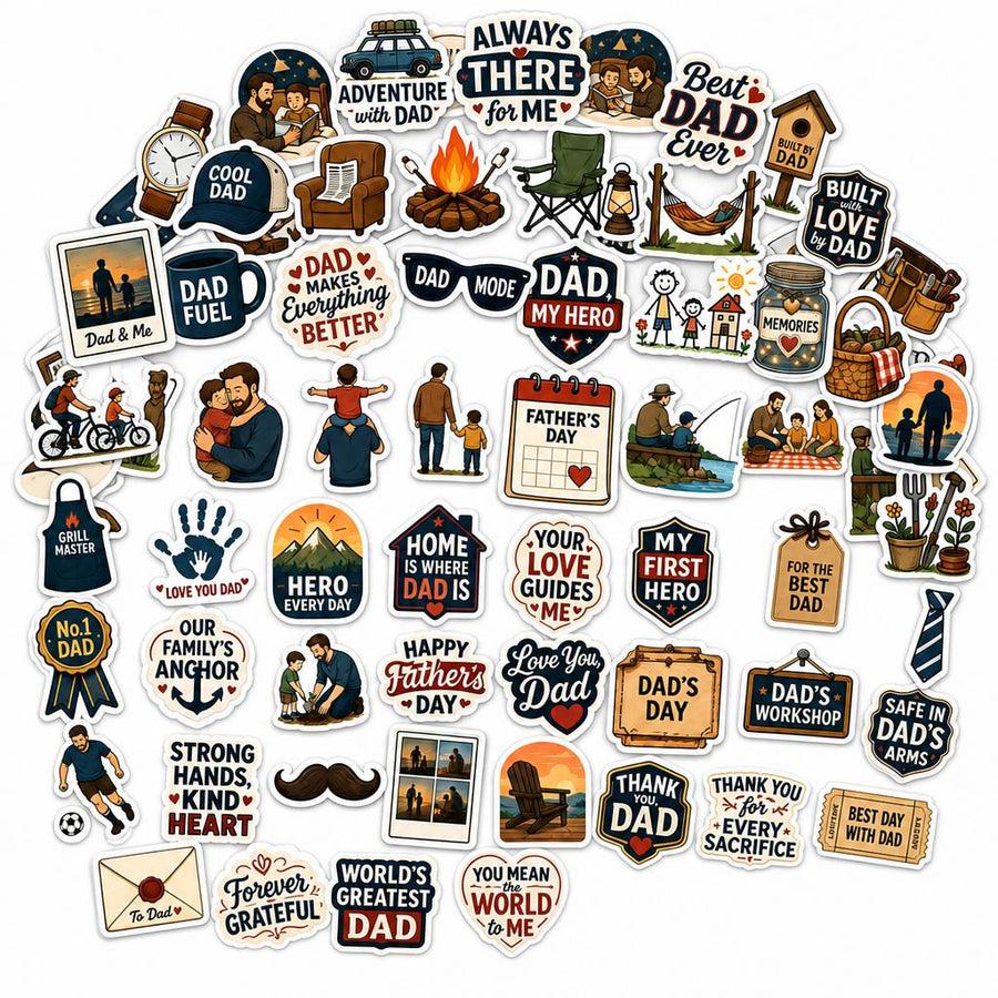 Best Dad Ever Sticker Pack – 52 Pcs