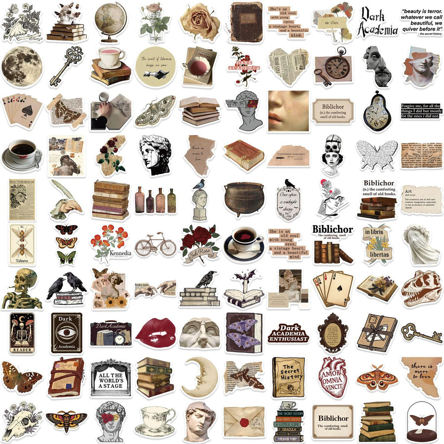 Aesthetic Vintage Vinyl Stickers – 100 Pcs
