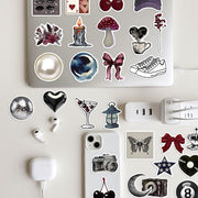 50-Piece Y2K Aesthetic Stickers, Waterproof Black and White  - 6