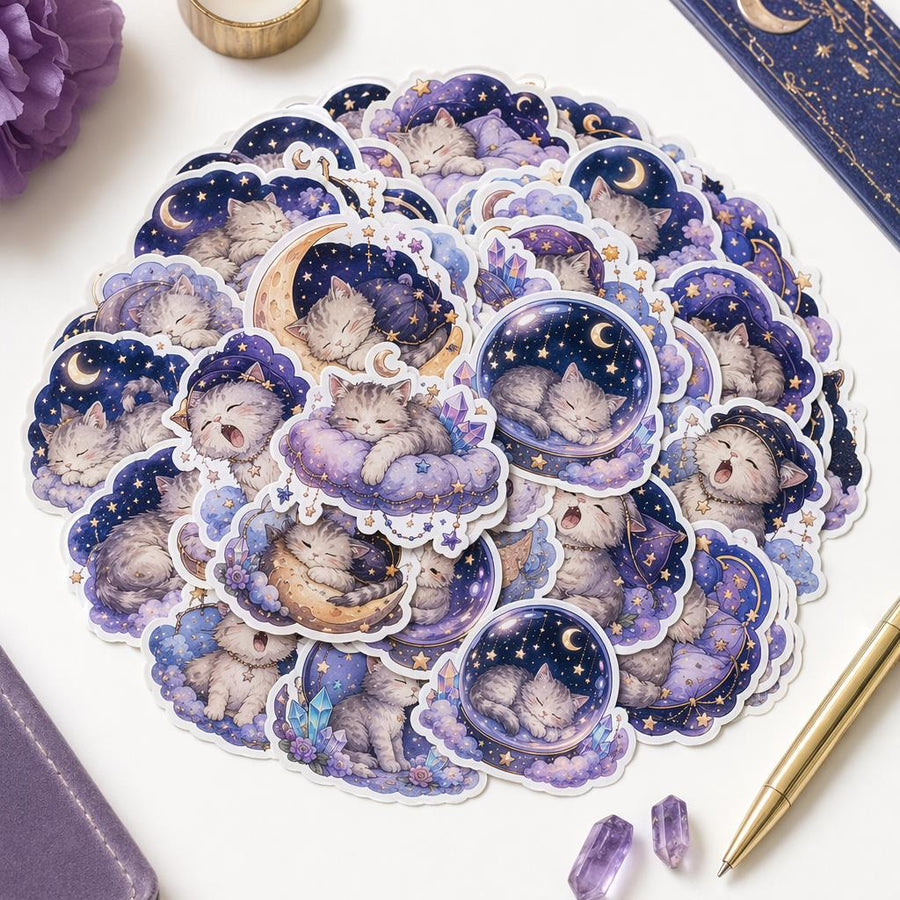 Cute Magical Celestial Cat Stickers Pack