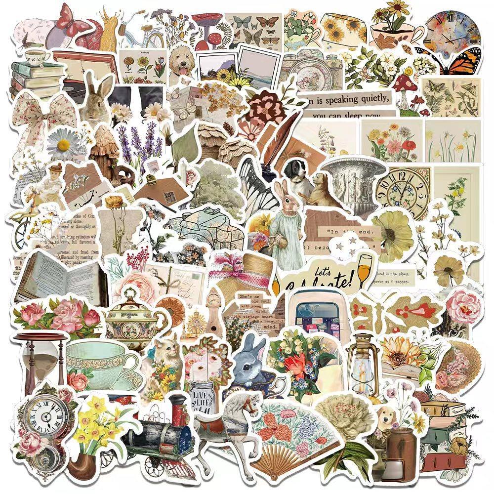 Vintage Aesthetic Stickers Scrapbooking Set – 100 Pcs