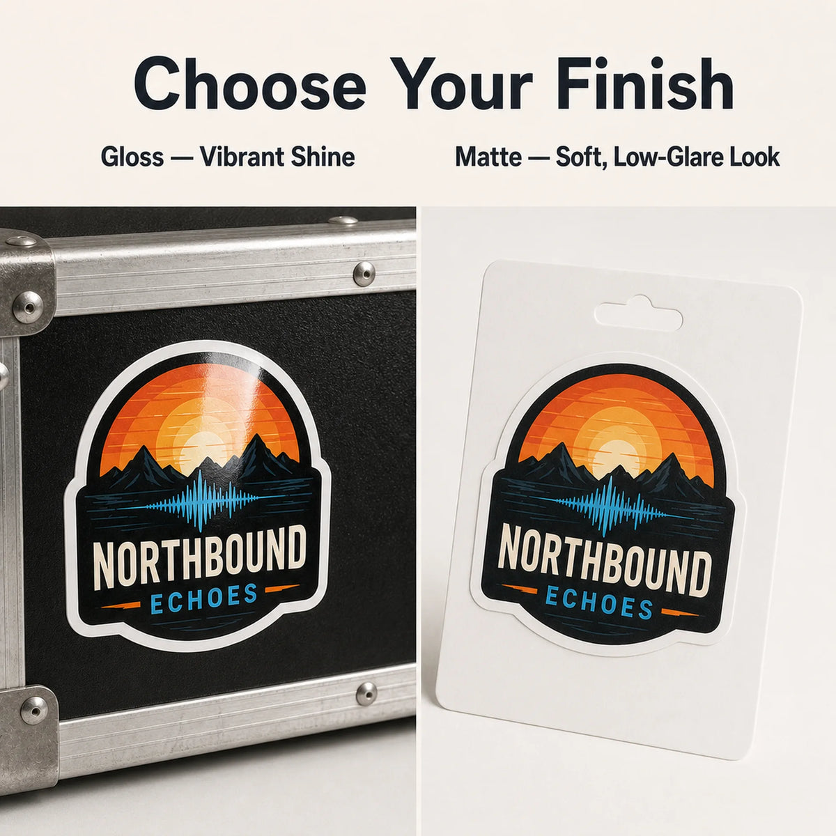 Band & Music Stickers — gloss and matte finish comparison