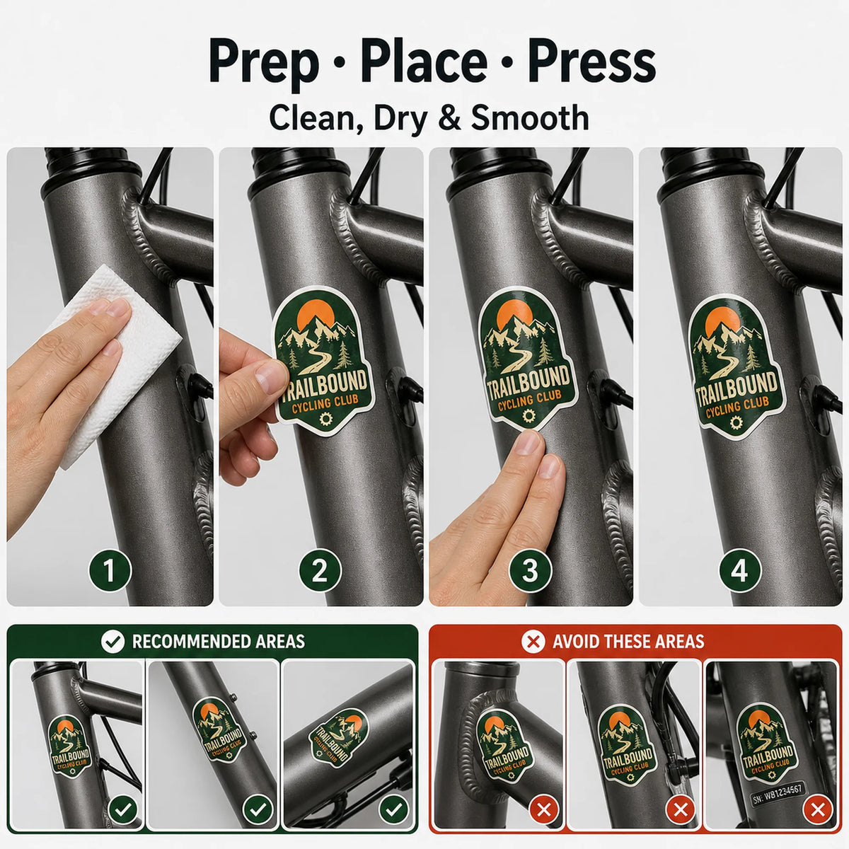 Bicycle Stickers — application guide