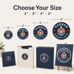 Brand & Organization Stickers — size guide