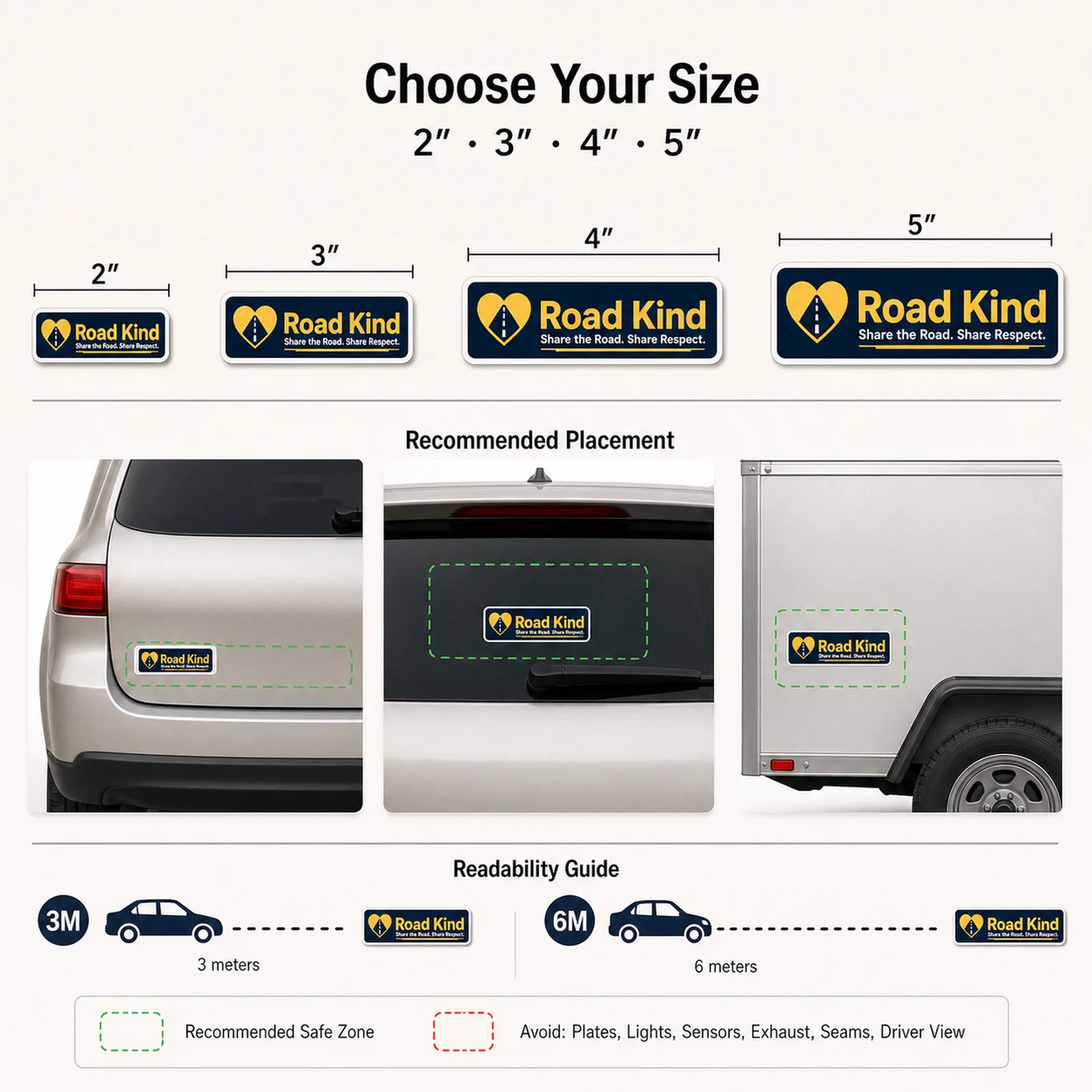 Bumper Stickers — size guide
