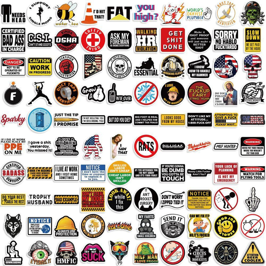Funny Saying Sticker Pack – 100 Pcs