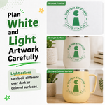 Clear sticker artwork visibility on light and dark surfaces