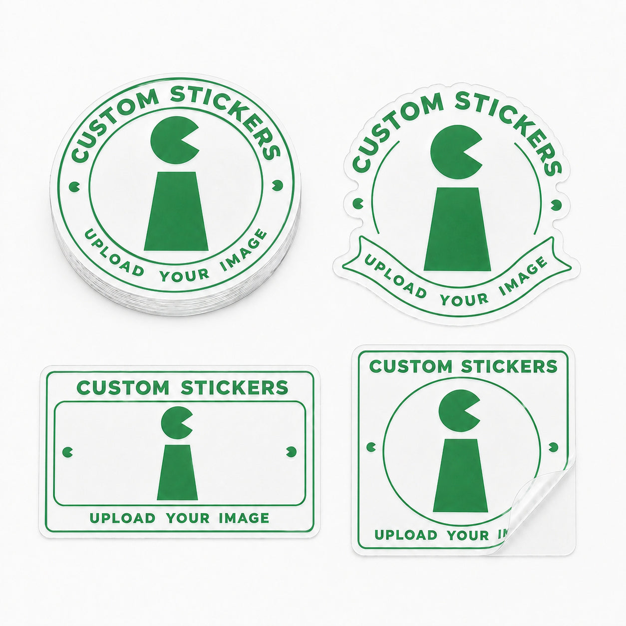 Custom clear vinyl stickers with transparent backgrounds