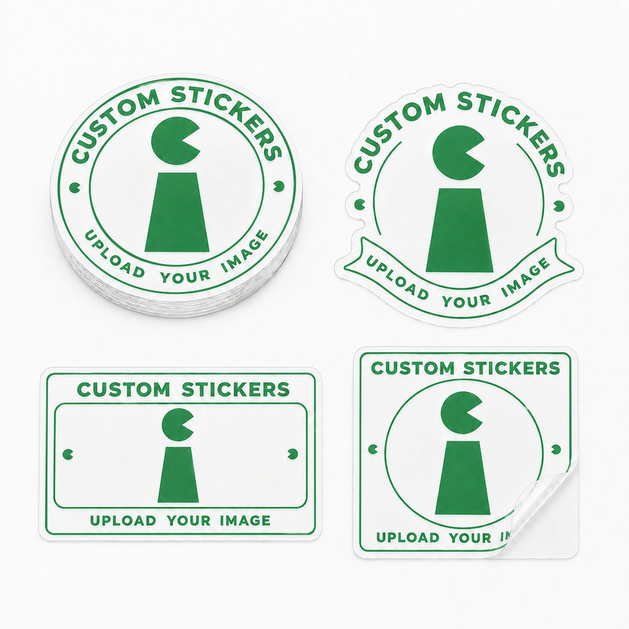 Custom clear vinyl stickers with transparent backgrounds