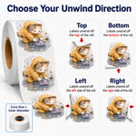 Custom roll label unwind direction options: top, bottom, left, and right