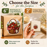 6-inch and 2-inch custom sticker size comparison