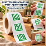 2.5-inch peel, apply, and repeat labeling with one design per order