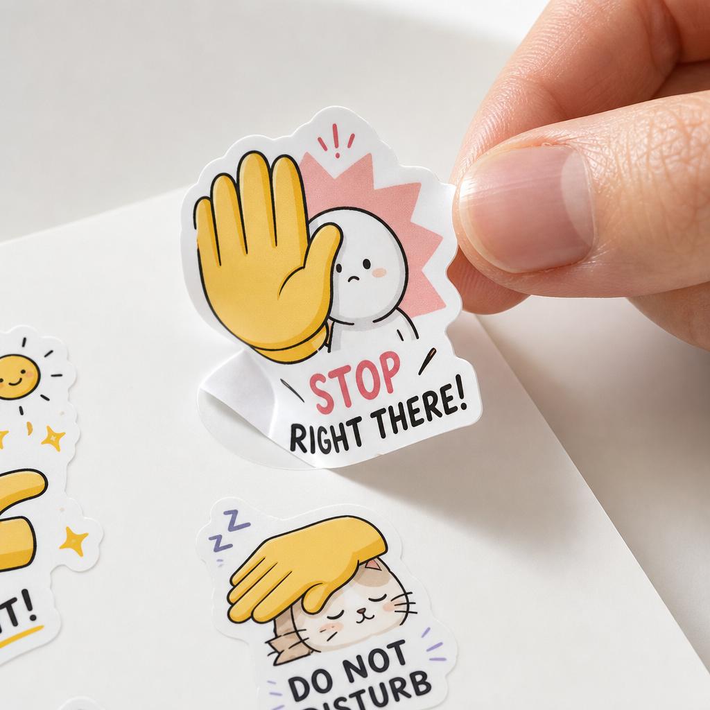 Funny Hand Gesture Meme Vinyl Stickers – 50 Pcs