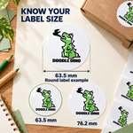 2.5-inch round label size guide