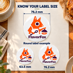 3-inch round label size guide
