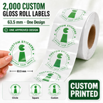 2000 custom 2.5-inch gloss roll labels