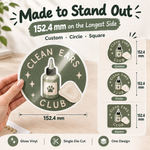 Custom 6-inch gloss vinyl sticker size and shape options