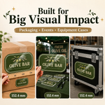 6-inch custom vinyl stickers for packaging, events, and equipment cases