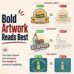 Bold artwork guidance for glitter holographic stickers