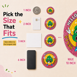 Custom glitter holographic sticker size guide