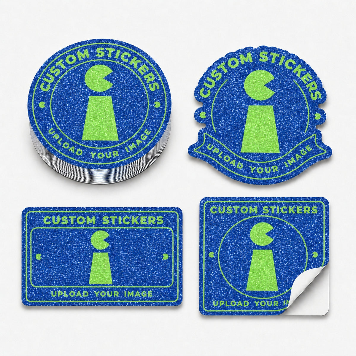 Custom glitter holographic stickers