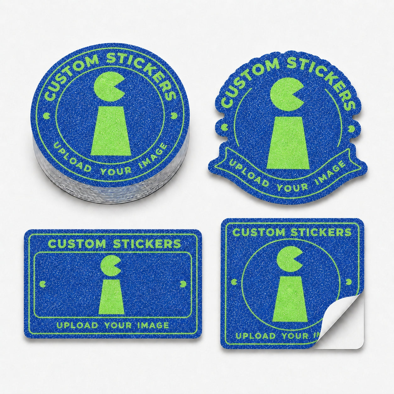 Custom glitter holographic stickers