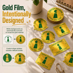 Gold metallic film designed for custom stickers