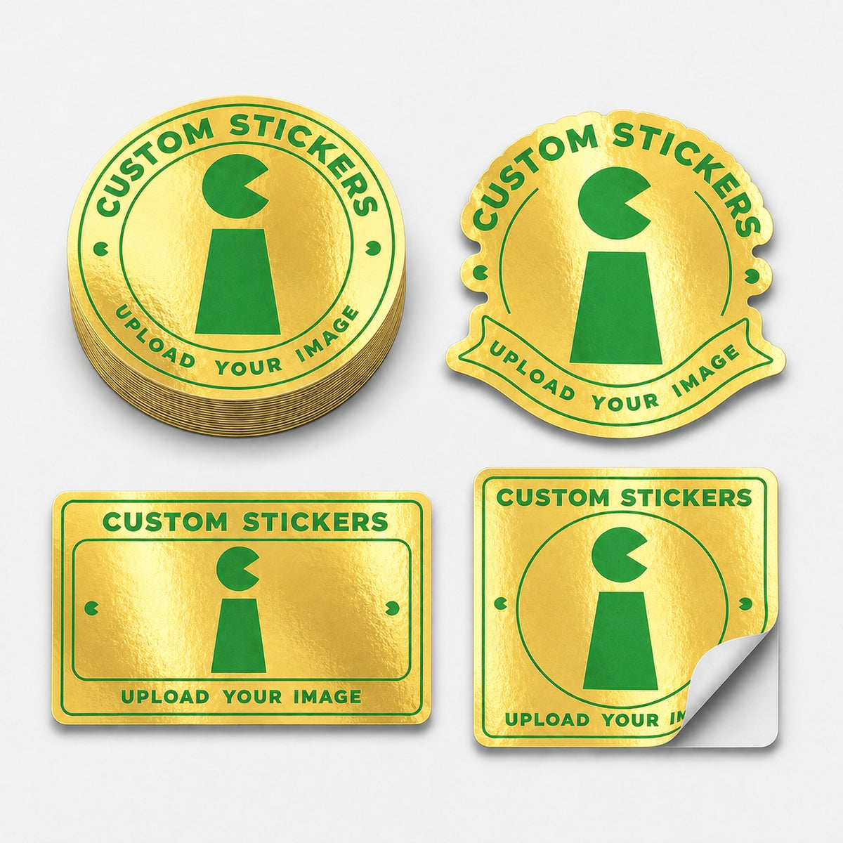 Custom gold metallic vinyl stickers