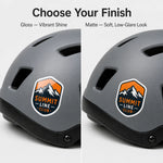 Helmet Stickers — gloss and matte finish comparison