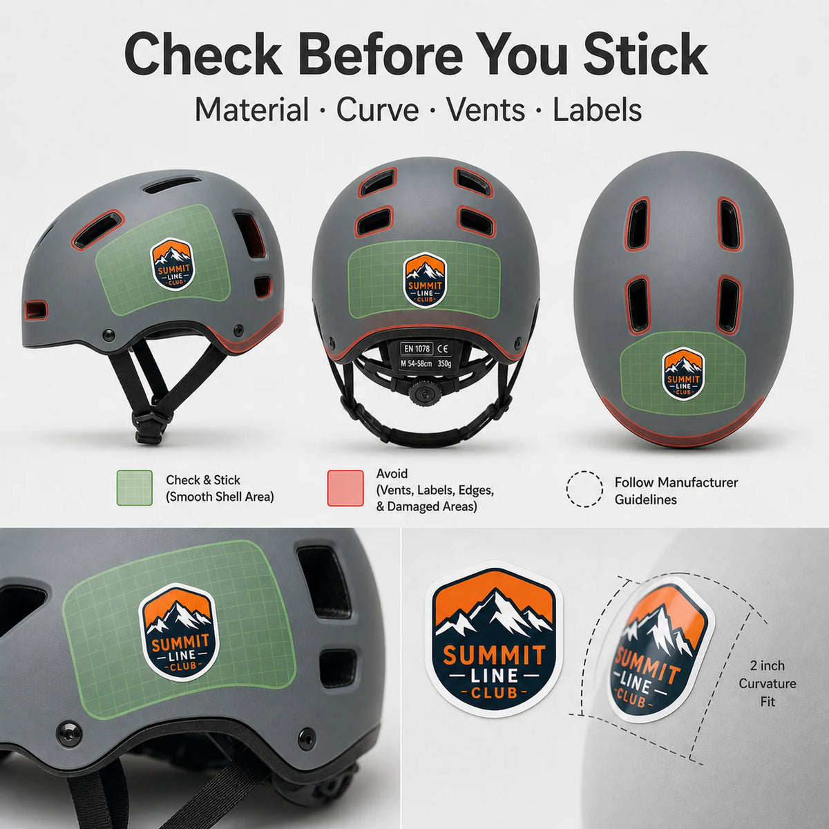 Helmet Stickers — product-specific guidance