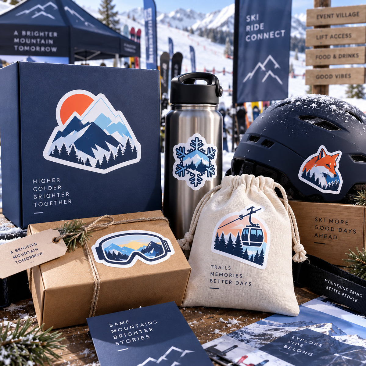 Snow Board Stickers - main lifestyle image