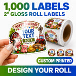 1000 custom 2-inch gloss roll labels