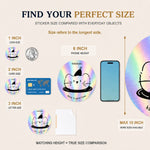 Custom holographic sticker size guide