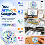 Custom holographic sticker ordering workflow