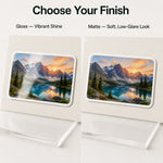 Landscape Stickers — gloss and matte finish comparison