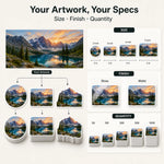Landscape Stickers — artwork, finish, and quantity options