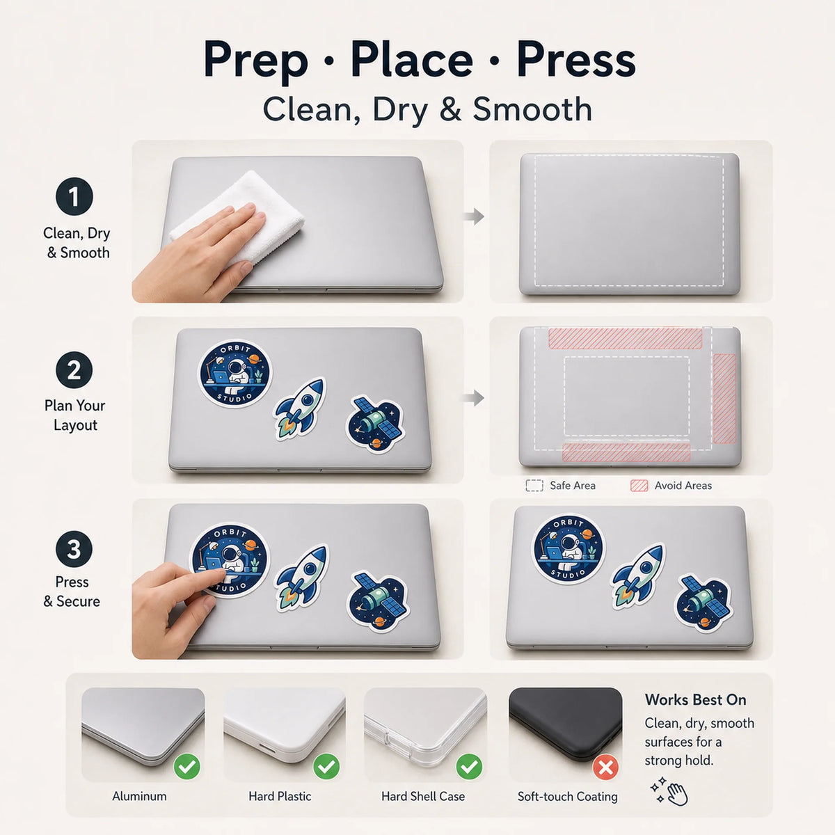 Laptop Stickers — application guide