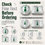 Fine text and border guidance for silver metallic stickers