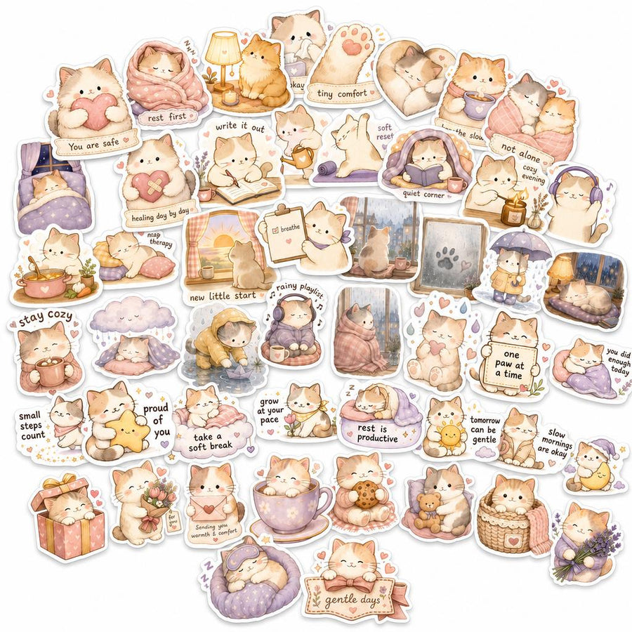 Emotional Support Cat Stickers – 50 Pcs