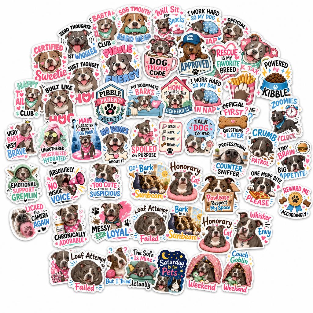 Pit Bull Meme Stickers – 50 Pcs